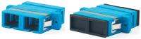 Hyperline FA-P11Z-DSC/DSC-N/BK-BL Оптический проходной адаптер SC-SC, SM, duplex, корпус пластиковый, синий, черные колпачки
