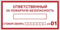 EKF an-4-05 Наклейка "Ответственный за пожарную безопасность" B03 (100х200мм.) PROxima