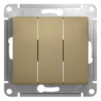 Systeme Electric GSL000431 Glossa 3-клавишный выключатель, сх.1+1+1, 10АХ, механизм, титан