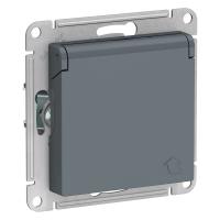 Systeme Electric ATN000746 AtlasDesign Розетка с заземл. со шторками с крышк, 16А, IP20, механизм, грифель