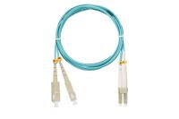 NIKOMAX NMF-PC2M3C2-SCU-LCU-005 Шнур волоконно-оптический, переходной, многомодовый 50/125мкм, стандарта OM3, SC/UPC-LC/UPC, двойной, полимерный материал нг(A)-HF, 2мм, аква, 5м