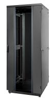 Eurolan 60F-42-8A-31BL Шкаф Racknet S3000 42U 800 × 1000, передняя дверь стеклянная одностворчатая, задняя дверь металлическая двустворчатая, боковые панели, шнуры заземления, ножки, черный