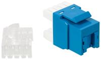 LANMASTER LAN-OK45U5E/180P-BL Модуль Keystone, RJ45, кат.5E, UTP, 180 градусов, со встроенной шторкой, максимальная ширина 17 мм, синий