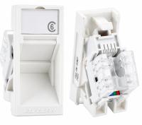 Eurolan 16A-U6-03WT Розеточный модуль Mosaic угловой, категории 6, UTP, 1xRJ45, T568A/B, белый, 22.5x45.0 мм