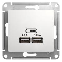 Systeme Electric GSL000133 Glossa Розетка USB 5В/2100мА 2х5В/1050мА механизм белый
