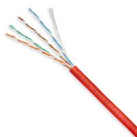 Cabeus UTP-4P-Cat.5e-SOLID-LSZH-RD-20 Кабель витая пара UTP (U/UTP), категория 5e, 4 пары (24 AWG), одножильный, красный, LSZH, нг(А)-HF, (20 м)