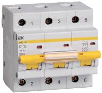 IEK MVA40-3-100-C Выключатель автоматический трехполюсный 100 А C ВА47-100 C 10кА
