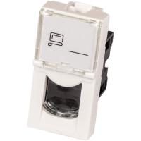 LANMASTER LAN-SIP-22U6-WH Вставка Mosaic 22.5x45, RJ-45 UTP, кат.6, со шторкой и увеличенным окном маркировки, белая