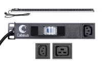 Cabeus PDU-16-14C13-10C19-B-C14 Блок розеток для 19" шкафов, вертикальный, 10 розеток IEC 320 C19, 14 розеток IEC 320 C13, 10А, автомат защиты, алюминиевый корпус, шнур с вилкой IEC 320 С14 2м