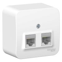 Systeme Electric BLNIA045451 Blanca открытой установки розетка двойная компьютерная RJ45, кат.5E, изол.пл.,белый
