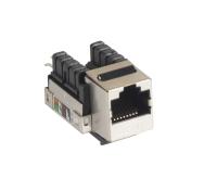 NETLAN EC-UKJ-SD2-MT-10 Модуль-вставка типа Keystone, Кат.5e (Класс D), 100МГц, RJ45/8P8C, 110/KRONE, T568A/B, экранированный, максимальная ширина 19 мм, металлик, уп-ка 10шт.