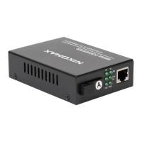 NIKOMAX GL-MC-UTPF-SC1F-18SM-1310-N Медиаконвертер неуправляемый, UTP 10/100 Мбит/с, SM, SC, без LFP, Tx:1310/Rx:1550 нм, 18 дБ (до 20 км), 5В/1А