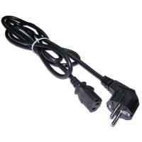 LANMASTER LAN-PP13/SHA-1.0-BK Шнур питания C13-Schuko угловая, 3х0.75, 220В, 10А, черный, 1 метр