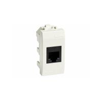 ДКС 76457B Ком.роз. RJ45 кат.5e экран. (8P8C, Hyperline, Dual IDC: 110&Krone) Brava, белая, 1мод