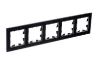 Systeme Electric ATN361005 AtlasDesign Nature 5-постовая рамка, натуральное стекло, черный