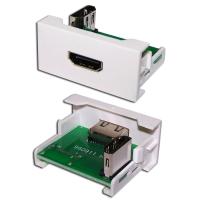LANMASTER LAN-WA-LP-HD90F-WH Вставка Mosaic 22.5x45 с адаптером HDMI 90 градусов, мама, белая