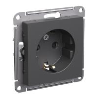 Systeme Electric ATN001445 AtlasDesign Розетка с заземлением со шторками, 16А, механизм, базальт
