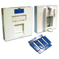 LANMASTER LAN-SIP-23M-WH Вставка 45x45 на 1 кейстоун, со шторкой, маркировкой и иконкой, белая