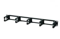 Hyperline CM-1U-PL Кабельный организатор 19", металлический с пластиковыми кольцами, 5 колец 55х44 мм, 1U, 44х482.6х79.65 мм (ВхШхГ), цвет черный