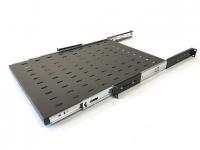 Hyperline TSS3-450-RAL9004 Полка выдвижная, глубина 450 мм, с фронтальным креплением, нагрузка до 20 кг, для шкафов TTB глубиной 600-1200мм, цвет черный (RAL 9004)