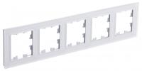 Systeme Electric ATN330105 AtlasDesign Nature 5-постовая рамка, матовое органическое стекло, белый