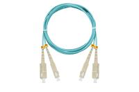 NIKOMAX NMF-PC2M3C2-SCU-SCU-001 Шнур волоконно-оптический, соединительный, многомодовый 50/125мкм, стандарта OM3, SC/UPC-SC/UPC, двойной, полимерный материал нг(A)-HF, 2мм, аква, 1м
