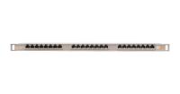 NIKOMAX NMC-RP24SD2-HU-MT Коммутационная панель 19", 0,5U, 24 порта, Кат.5e (Класс D), 100МГц, RJ45/8P8C, 110/KRONE, T568A/B, полный экран, с органайзером, металлик