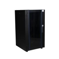 Datarex DR-700101 Шкаф напольный, телекоммуникационный 19", 22U 600х600, передняя дверь стекло, задняя стенка сплошная, металл, черный