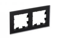 Systeme Electric ATN331002 AtlasDesign Nature 2-постовая рамка, матовое органическое стекло, черный