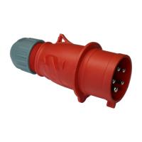 LANMASTER LAN-IEC-309-32A3P/M Вилка IEC 309 трехфазная, 32A, 380V, разборная, красная