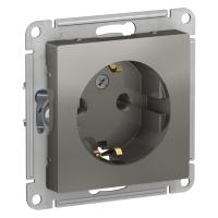 Systeme Electric ATN000943 AtlasDesign Розетка с заземлением 16А механизм сталь