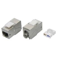ДКС RNK5EF90TL Модуль Keystone RJ45 CAT 5E экранированный (STP), 180 градусов, серебристый