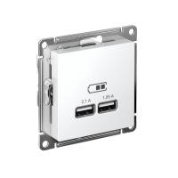 Systeme Electric ATN000133 AtlasDesign Розетка USB 5В 1 порт x 2,1А 2 порта х 1,05А механизм белый