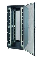 Eurolan 60F-33-88-34BL Шкаф Racknet S3000 33U 800 × 800, передняя дверь перфорированная одностворчатая, задняя дверь перфорированная двустворчатая, боковые панели, шнуры заземления, ножки, черный