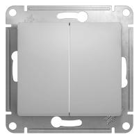 Systeme Electric GSL000351 Glossa 2-клавишный выключатель, сх.5, 10АХ, механизм, алюминий