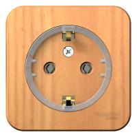 Systeme Electric BLNRA110115 Blanca открытой установки розетка с заземлением без шторок,(компакт) изол.пл. 16А, 250В, ясень