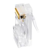 LANMASTER LAN-EZ45-8P8C/S6-100 Коннектор RJ45 тип EZ, 8P8C, STP, Cat.6, универсальный, со вставкой, покрытие 50 микрон,100 шт.