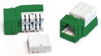 Hyperline KJNE-8P8C-C5e-90-GN Вставка Keystone Jack RJ-45(8P8C), категория 5e, 110 IDC, заделка с помощью NE-TOOL, максимальная ширина 17 мм, цвет зеленый