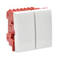 IEK CKK-40D-VD2-K01 ВК1-22-00-П Выключатель двухклавишный (на 2 модуля) ПРАЙМЕР белый