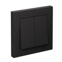 Systeme Electric ATN001052 AtlasDesign 2-клавишный выключатель, сх.5, 10АХ, в сборе, карбон