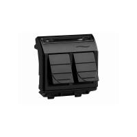 ДКС 77459N Ком.роз. двойная RJ45 кат.5e экран. (8P8C, Hyperline, Dual IDC: 110&Krone) Brava, черн., 2мод
