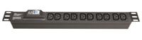 ДКС R519IEC8CBC14 Блок розеток для 19" шкафов, горизонтальный, с автоматом защиты 1Р, 8хIEC 60320 С13, алюминиевый корпус, 10А, 250В, кабель питания 2м с вилкой IEC 60320 С14