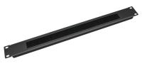 Cabeus SH-J004A-BK Кабельный органайзер горизонтальный 19" 1U, с щеточным вводом, металлический, цве