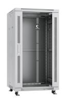 Cabeus SH-05C-22U60/60 Шкаф монтажный телекоммуникационный 19" напольный для распределительного и серверного оборудования 22U 600x600x1166mm (ШхГхВ) передняя стеклянная и задняя сплошная металлическая двери, ручка с замком, цвет серый (RAL 7035)
