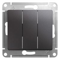 Systeme Electric GSL001331 Glossa 3-клавишный выключатель,сх.1+1+1,10AX, механизм, графит