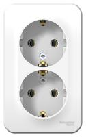 Systeme Electric BLNRA010201 Blanca открытой установки розетка двойная с заземлением без шторок, 16А, 250В, белый