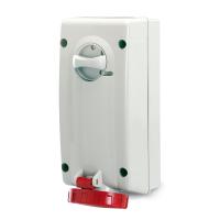 ДКС DIS5613287 Розетка настенная с мех-ой блокировкой и боковым расположением разъема IP67 32А 3P+E+N 400В