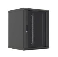 DANNMAN WXD-1245-G-RAL9005 Шкаф настенный 19", 12U, 650x600х450мм, стеклянная дверь, черный