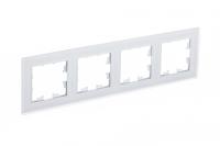 Systeme Electric ATN330104 AtlasDesign Nature 4-постовая рамка, матовое органическое стекло, белый Systeme Electric ATN330104 AtlasDesign Nature 4-постовая рамка, матовое органическое стекло, белый