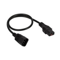 LANMASTER LAN-PP13L/14-1.5-BK Шнур питания с блокировкой C13-C14, 3х0.75, 220В, 10А, черный, 1.5 метра